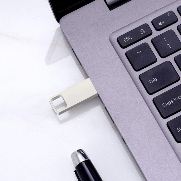 USB Flash Drive Waterproof USB Memory Stick 256GB, Silver - Picture 4 of 5